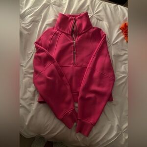 Sonic pink lululemon half zip up scuba